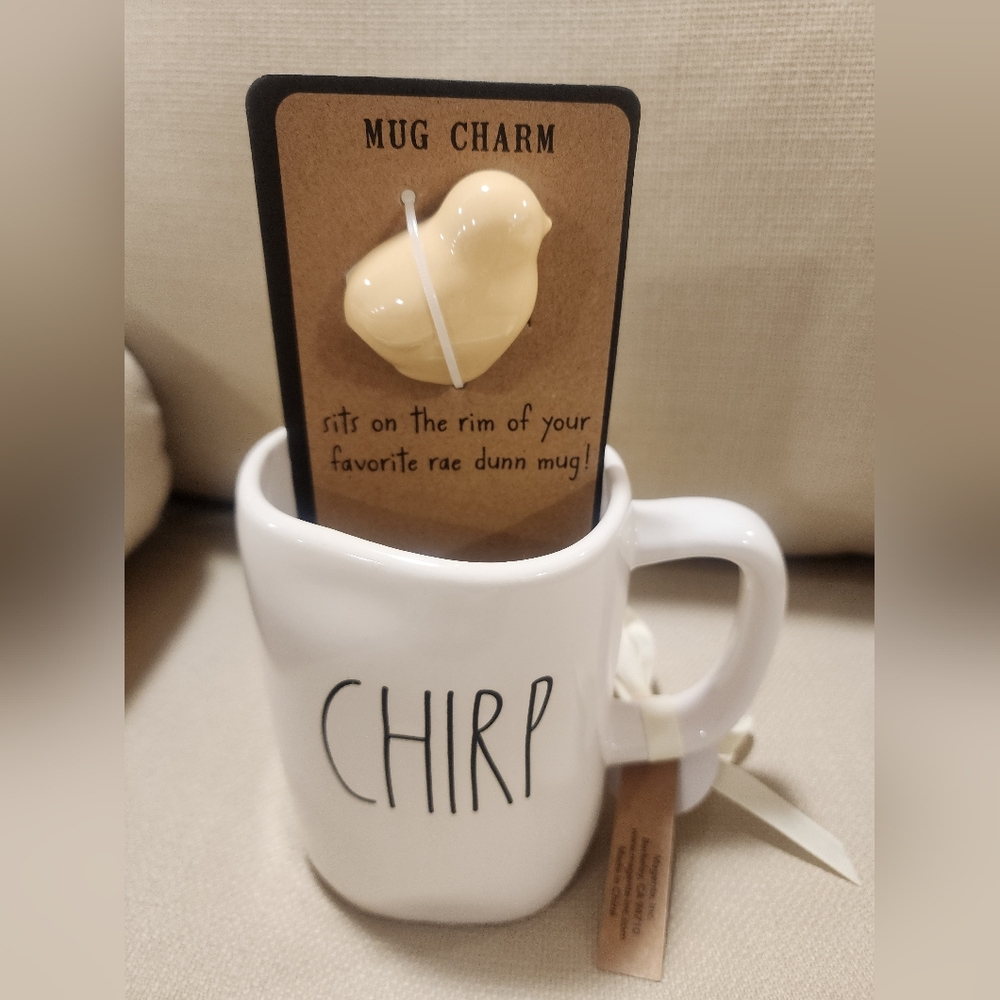 Rae Dunn “CHIRP" Mug w/ Mug Charm
